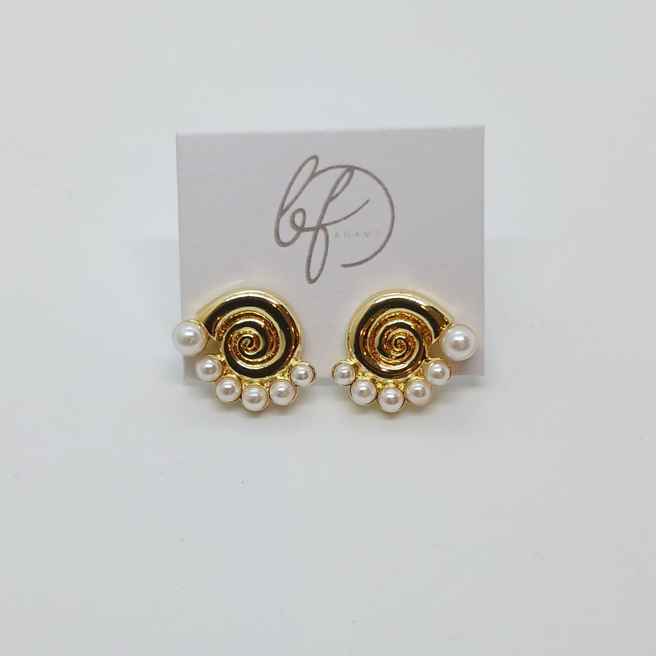 Zarcillos Caracol Espiral Perlado - Vista 3