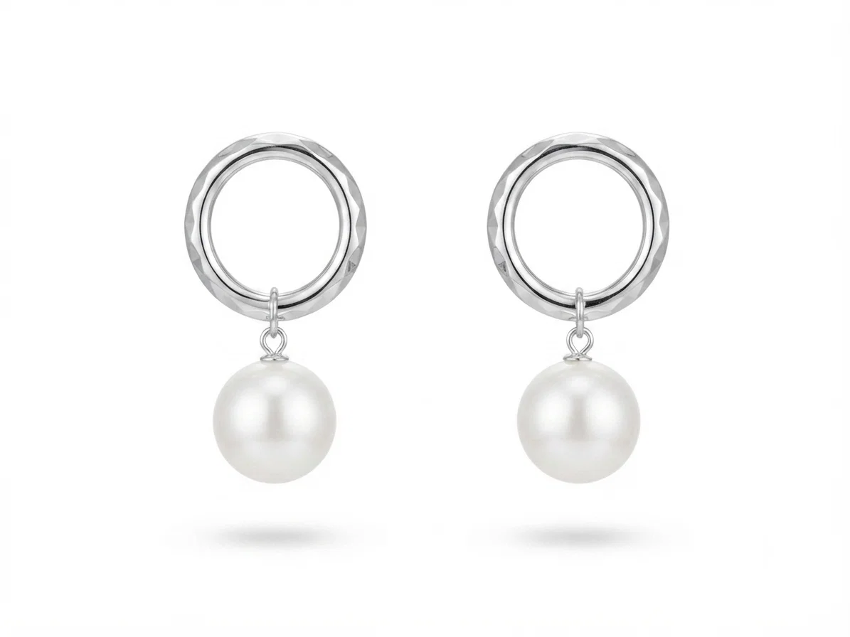 Zarcillos Aro Perla Silver - Vista 2