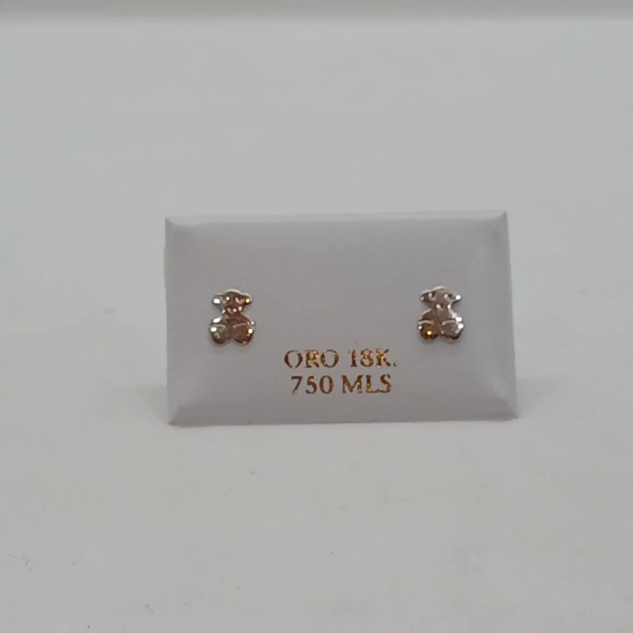 Zarcillos Abridores Osito Clásico Tous Oro Blanco 18K  - Vista 2