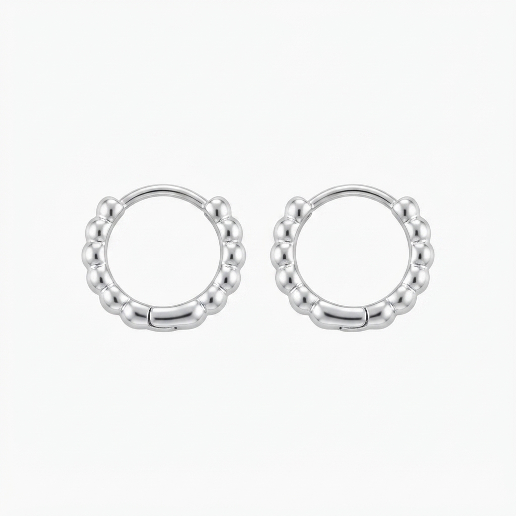 Argollas Esferas Plateadas - Argollas - B.F. ADAMS Bisutería Fina