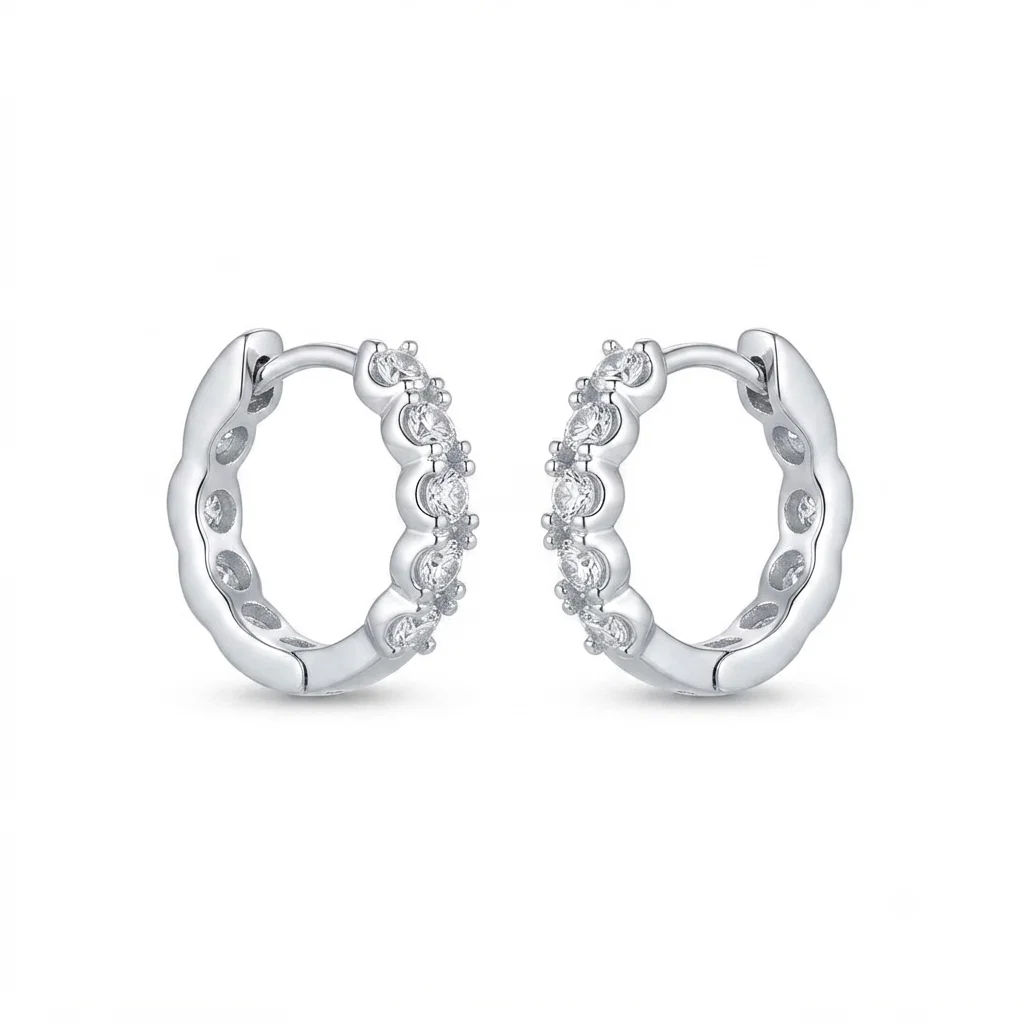 Argollas Festoneadas Brillantes 15mm - Argollas - B.F. ADAMS Bisutería Fina
